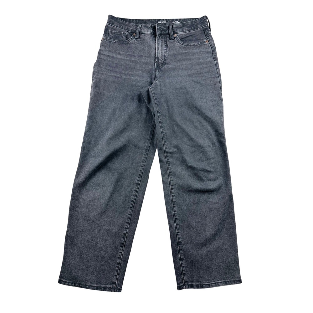 Old Navy O.G. Loose Mom Jeans Women 10 Gray Galaxy High-Rise Washed Denim Baggy